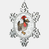 Santa Lesser Prairie-Chicken Tin Sneeuwvlok Ornament (Rechts)