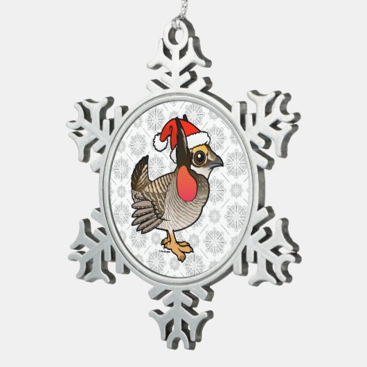 Santa Lesser Prairie-Chicken Tin Sneeuwvlok Ornament (Rechts)