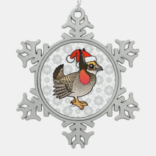 Santa Lesser Prairie-Chicken Tin Sneeuwvlok Ornament