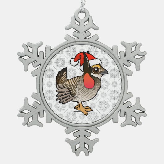Santa Lesser Prairie-Chicken Tin Sneeuwvlok Ornament (Voorkant)