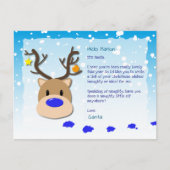 Santa Letter, Christmas List, Postcard For kids Feestdagenkaart (Voorkant)