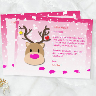 Santa Letter, Christmas List, Postcard For kids Feestdagenkaart
