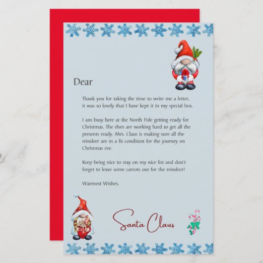 Santa Letter Customizable Christmas Letter (Voorkant / Achterkant)