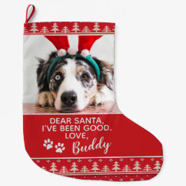 Santa Letter Nordic Pattern Dog Foto Grote Kerstsok