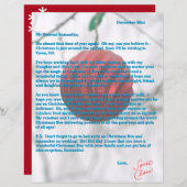 Santa Letter Red Ornament Snowflakes (Voorkant / Achterkant)