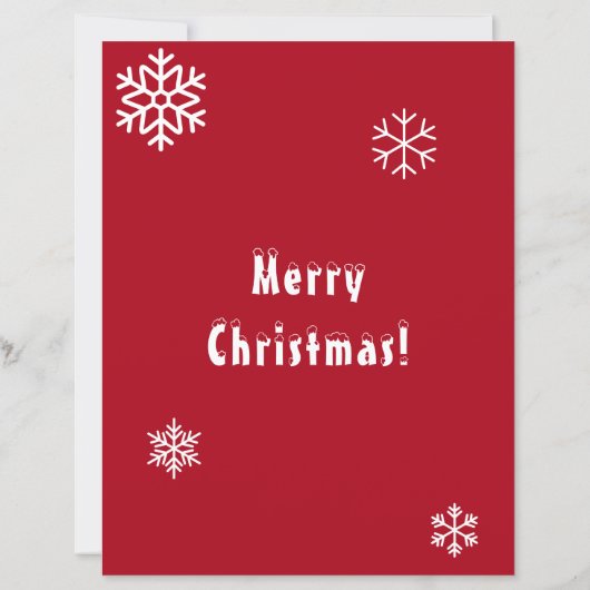 Santa Letter Red Ornament Snowflakes (Achterkant)