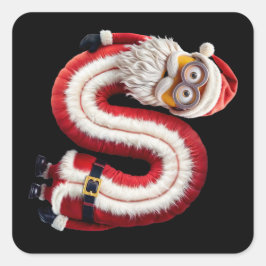 Santa letter S Vierkante Sticker