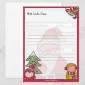 Santa Letter Sjabloon - Printable Holiday Kaart (Voorkant / Achterkant)