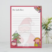 Santa Letter Sjabloon - Printable Holiday Kaart (Staand voorkant)