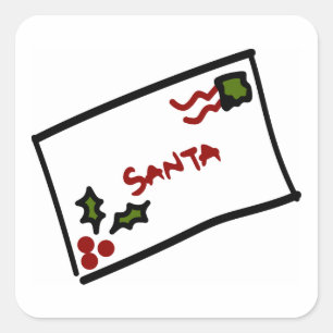 Santa Letter Vierkante Sticker