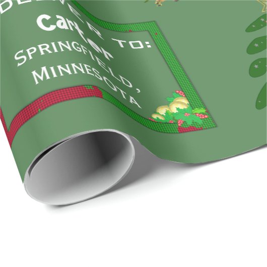 Santa Levering aan naam en locatie Cadeaupapier (Rol Hoek)