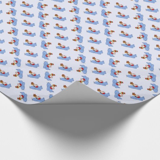 Santa Levert Cadeaus in het vliegtuig Cadeaupapier (Hoek)