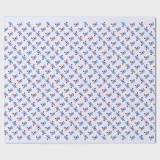 Santa Levert Cadeaus in het vliegtuig Cadeaupapier (Vlak)