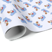 Santa Levert Cadeaus in het vliegtuig Cadeaupapier (Rol Hoek)