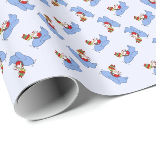 Santa Levert Cadeaus in het vliegtuig Cadeaupapier (Rol Hoek)