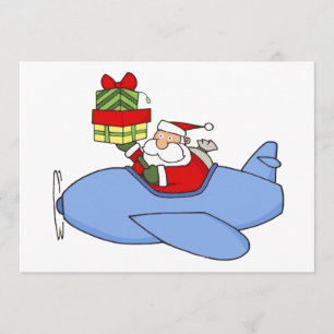 Santa Levert Cadeaus in het vliegtuig Kaart