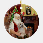 Santa-Lhasa Apso (R2) Keramisch Ornament (Achterkant)