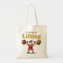 Santa Lifting Weights Tote Bag