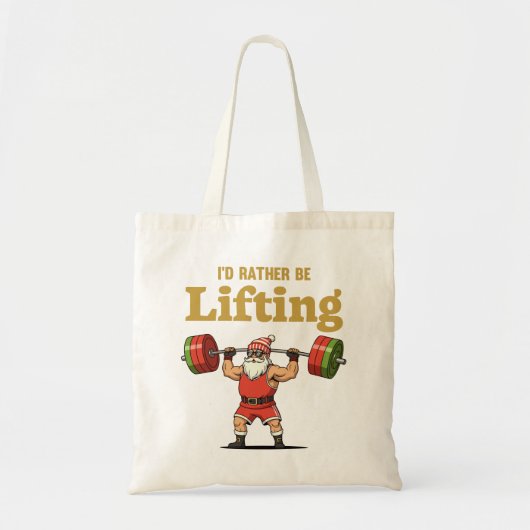 Santa Lifting Weights Tote Bag (Voorkant)
