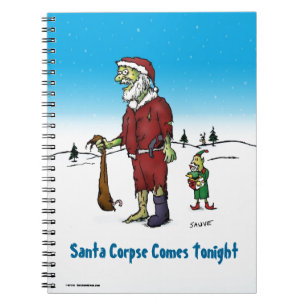 Santa Lijk Grappige Zombie Cartoon Notitieboek