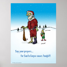 Santa Lijk Zombie Cartoon Poster