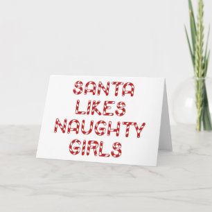 Santa Likes Naughty Girls Feestdagen Kaart