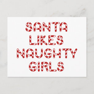 Santa Likes Naughty Girls Feestdagenkaart