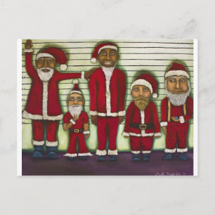 Santa Line Up Feestdagenkaart