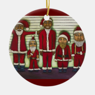 Santa Line Up Keramisch Ornament
