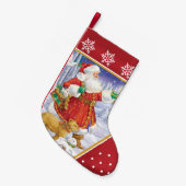 Santa Lion en Lamb Stocking Kleine Kerstsok (Voorkant (Hangend))