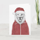 Santa lion feestdagen kaart (Voorkant)