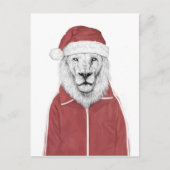 Santa lion feestdagenkaart (Voorkant)