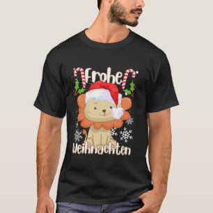 Santa Lion Kerstoutfit Wilde Dieren Santa Hoed T-shirt
