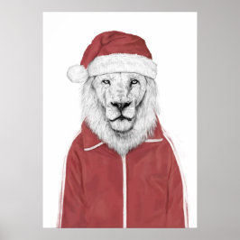 Santa lion poster