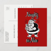 Santa List Naughty of Nice kerstBriefkaart Feestdagenkaart (Voorkant / Achterkant)