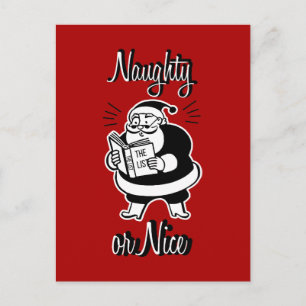 Santa List Naughty of Nice kerstBriefkaart Feestdagenkaart