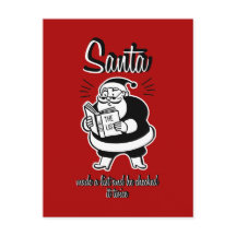 Santa List Naughty of Nice kerstBriefkaart