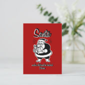Santa List Naughty of Nice kerstBriefkaart Feestdagenkaart (Staand voorkant)