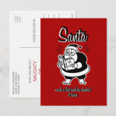 Santa List Naughty of Nice kerstBriefkaart Feestdagenkaart (Voorkant / Achterkant)