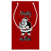 Santa List Naughty of Nice kerstcadeautas Klein Cadeauzakje (Achterkant)