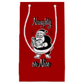 Santa List Naughty of Nice kerstcadeautas Klein Cadeauzakje (Voorkant)