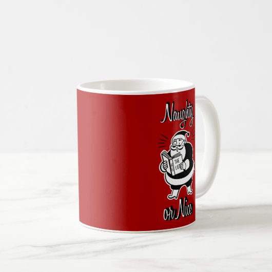 Santa List Naughty of Nice kerstkoffie Mok (Voorkant rechts)