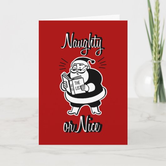 Santa List Naughty of Nice kerstWenskaart Feestdagen Kaart (Voorkant)