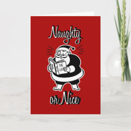 Santa List Naughty of Nice kerstWenskaart Feestdagen Kaart