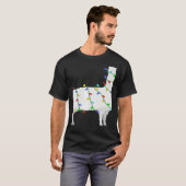 Santa Llama Christmas Lights Llama Xmas T-shirt (Voorkant volledig)