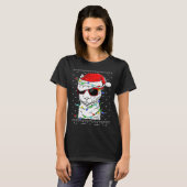 Santa Llama  Christmas Lights Ugly Llama Xmas T-shirt (Voorkant volledig)