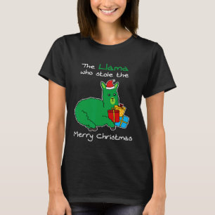 Santa Llama die Merry X Mas Boxes heeft gestolen T-shirt