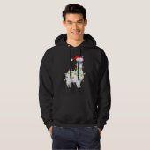 Santa Llama-kerstboomverlichting Llama-kerstmis Hoodie (Voorkant volledig)