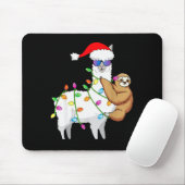 Santa Llama Xmas Funny Llama Sloth Christmas Muismat (Met muis)