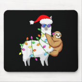 Santa Llama Xmas Funny Llama Sloth Christmas Muismat (Voorkant)